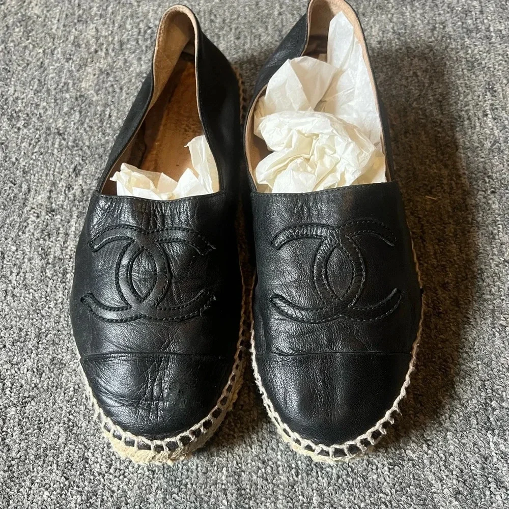 Chanel Black Espadrilles, size 37